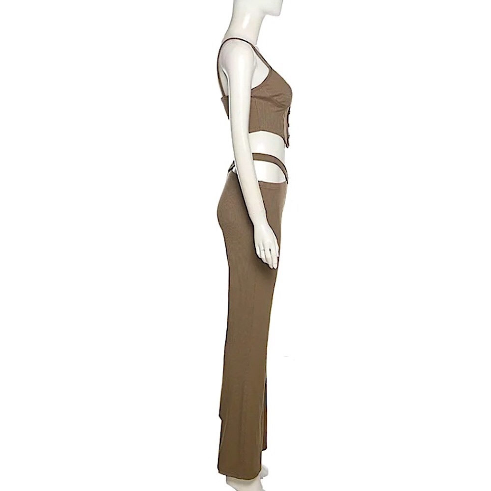 Brown 2 piece matching top & pants set - Picture 9 of 16